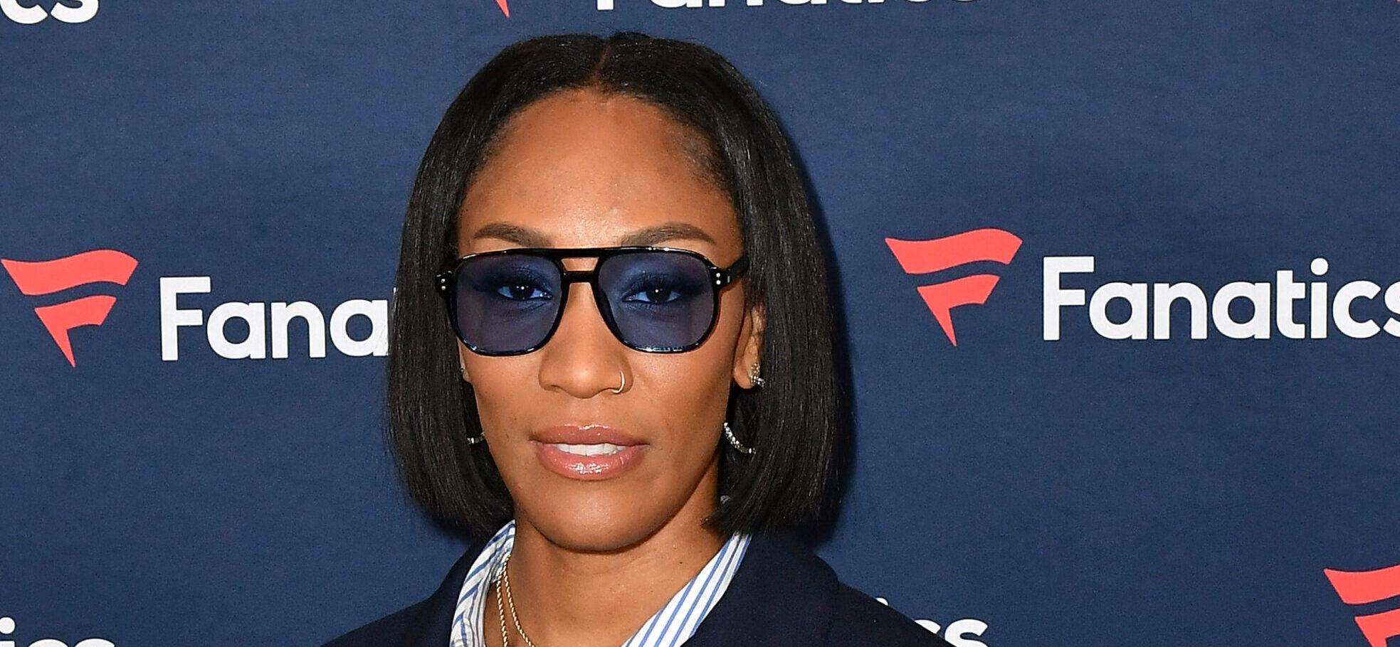 A'ja Wilson posing on the red carpet.