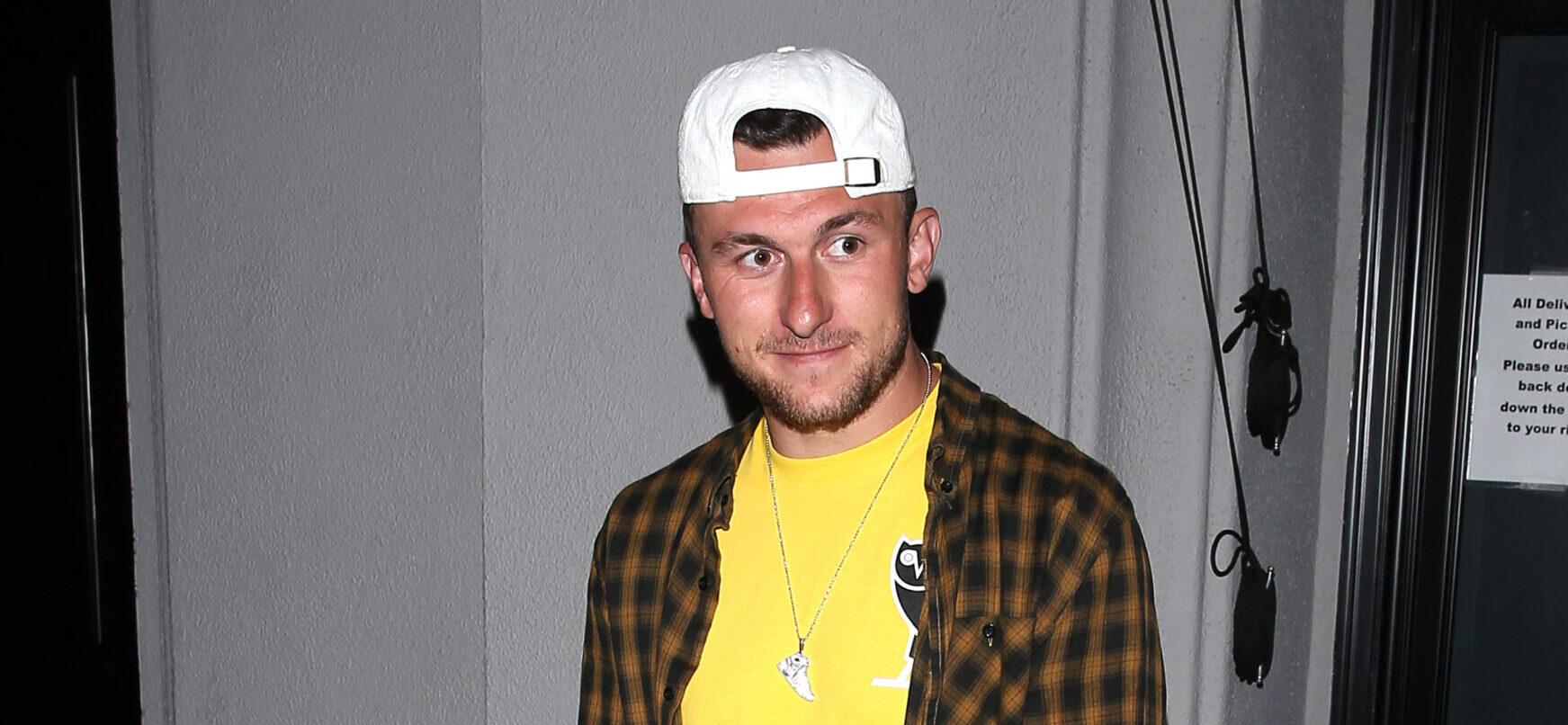 Johnny Manziel was seen leaving dinner at 'Craigs' Restaurant in West Hollywood, CA.