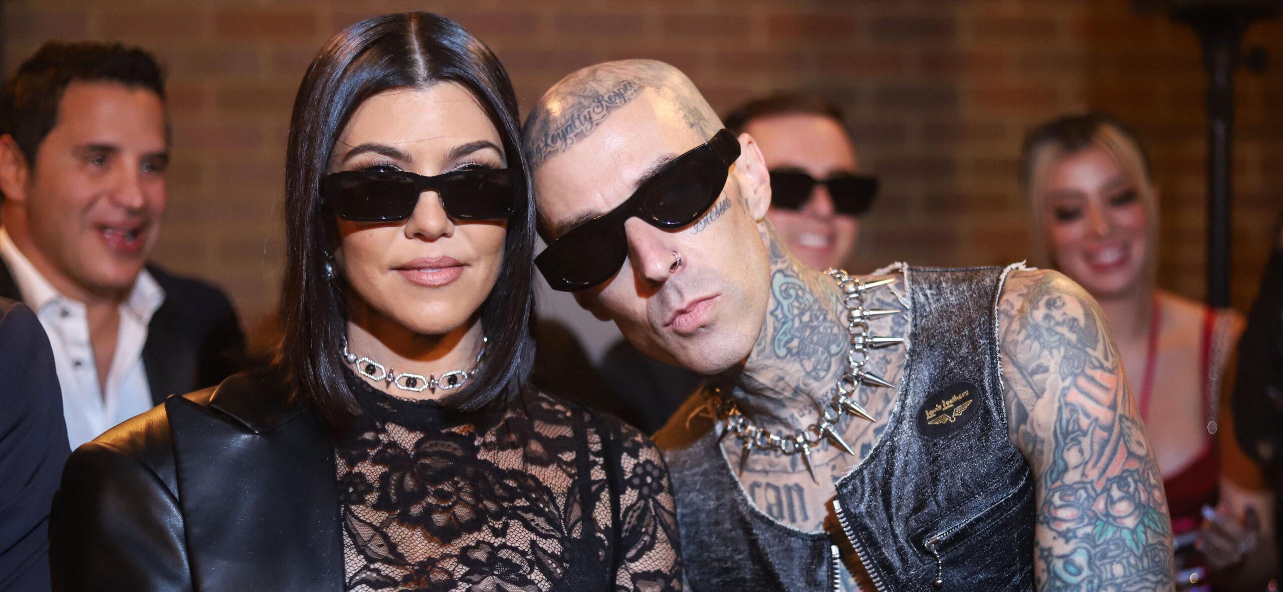 Kourtney Kardashian and Travis Barker at fashion show