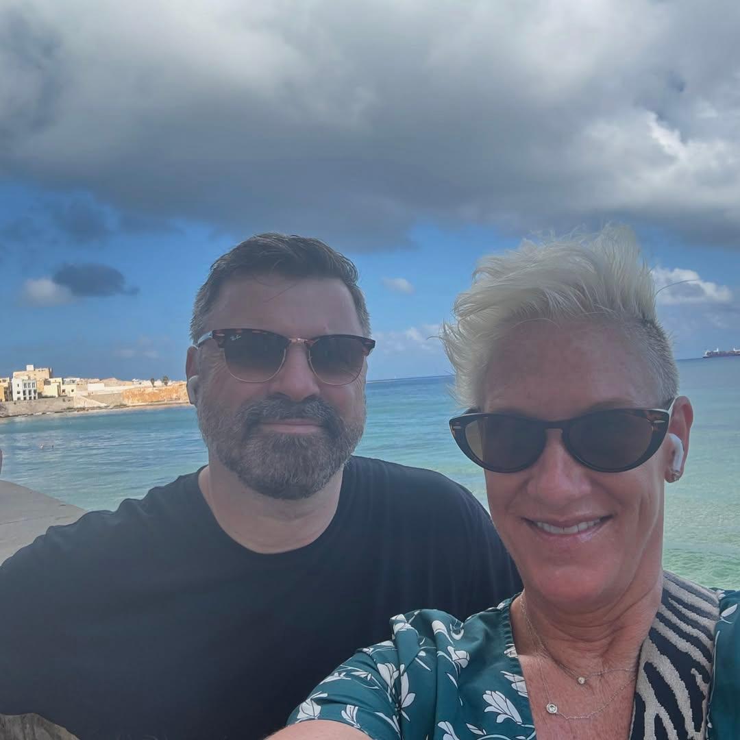 Anne Burrell y su esposo