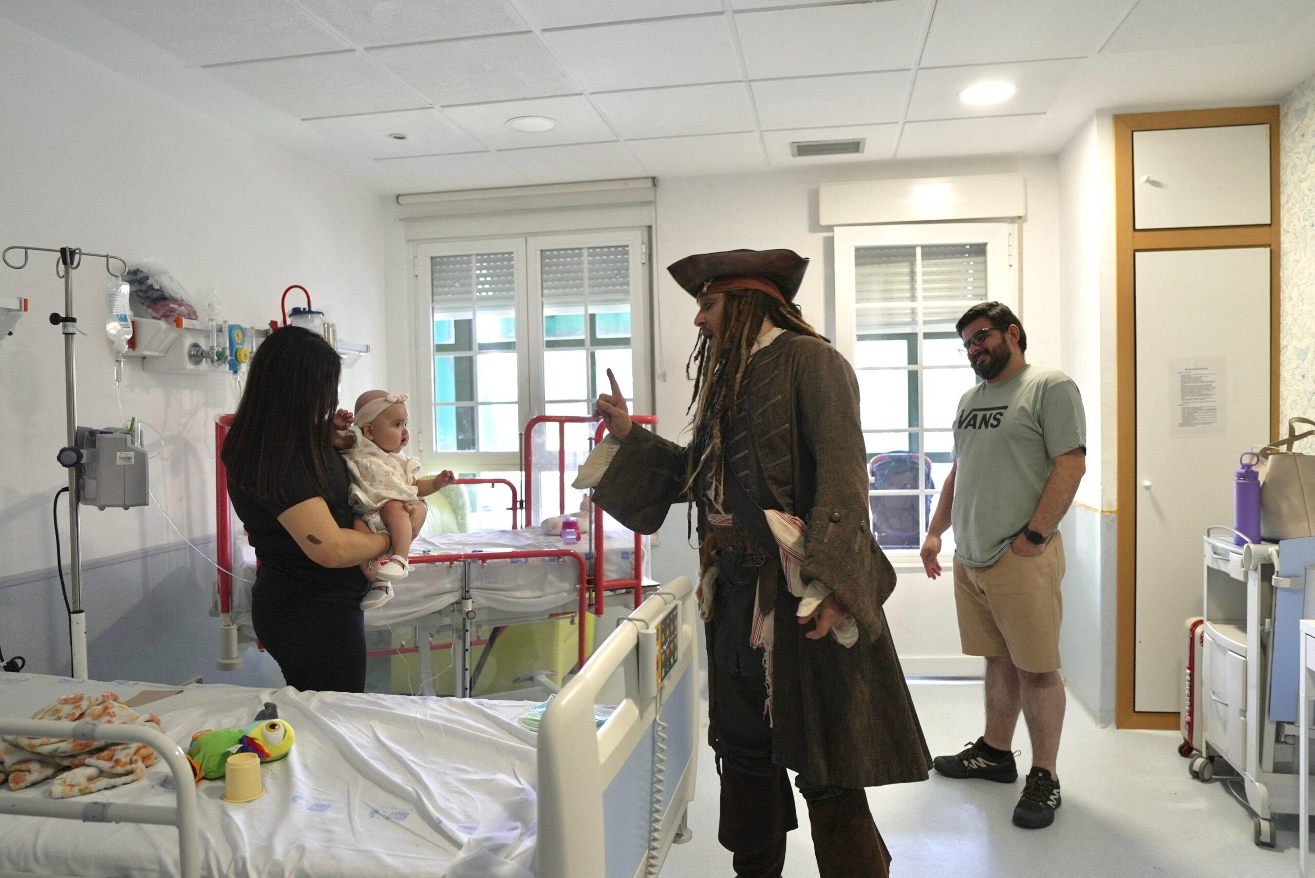 Actor Johnny Depp visits patients at the Niño Jesús public children's hospital