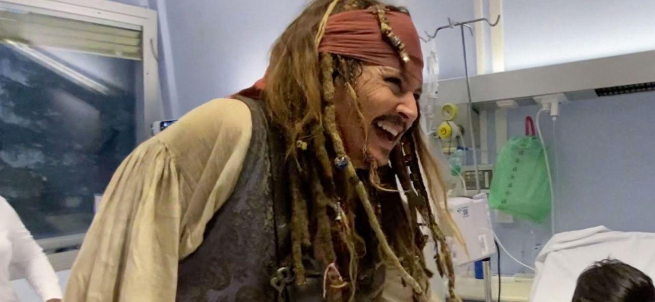 Johnny Depp at the Donostia University Hospital in San Sebastián, Spain