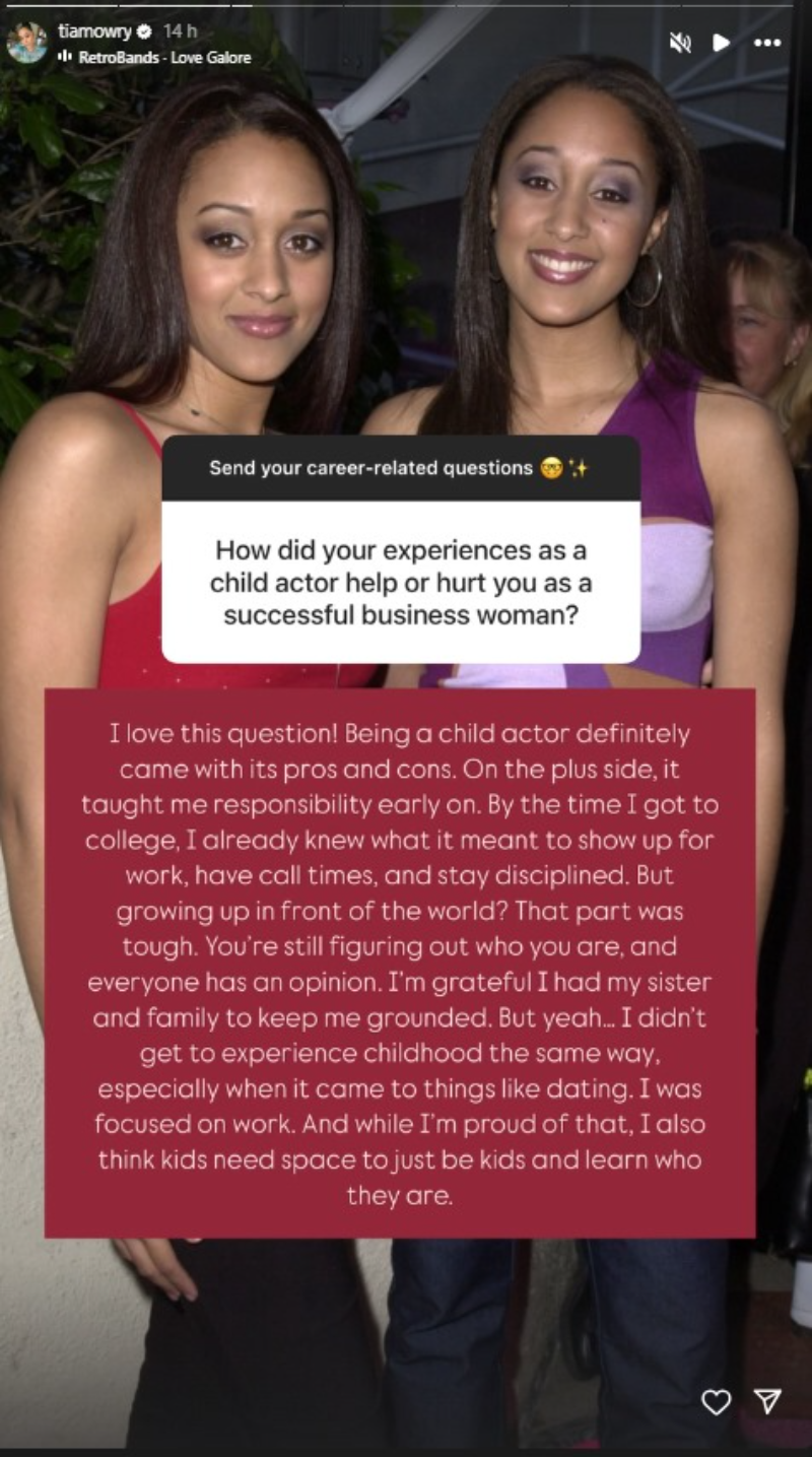 Tia Mowry IG Stories post