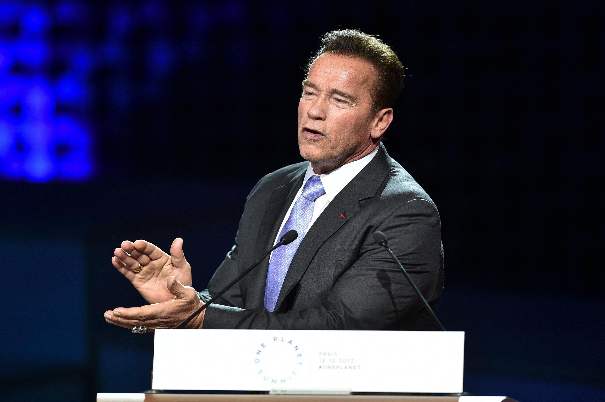 Arnold Schwarzenegger at 'One Planet' Summit 2017 in Boulogne