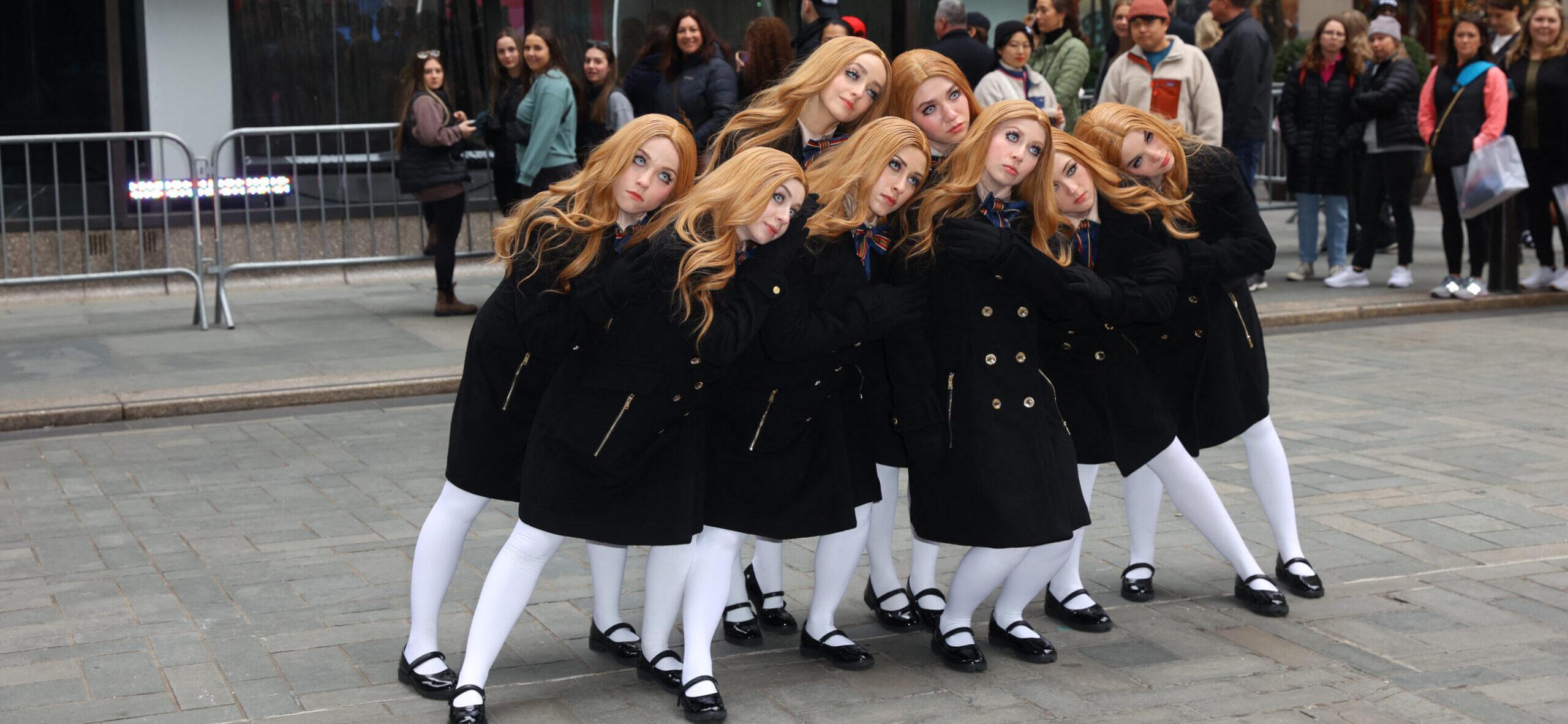 Actors from the new horror film M3GAN seen performing on the Today Show Plaza