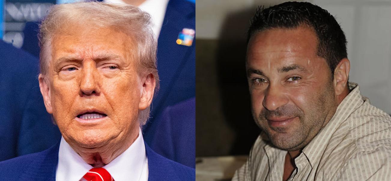 A photo collage of Donald Trump and Joe Giudice
