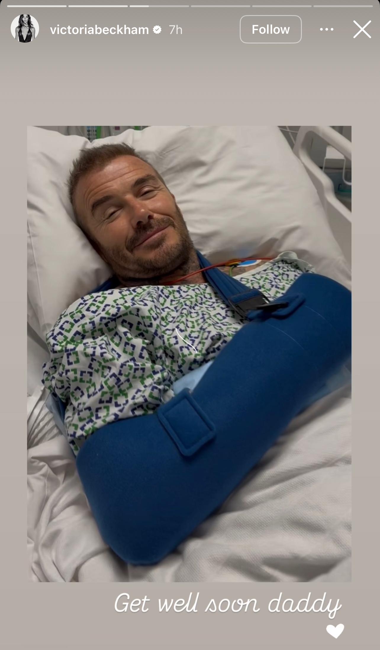 David Beckham an Hospital bed