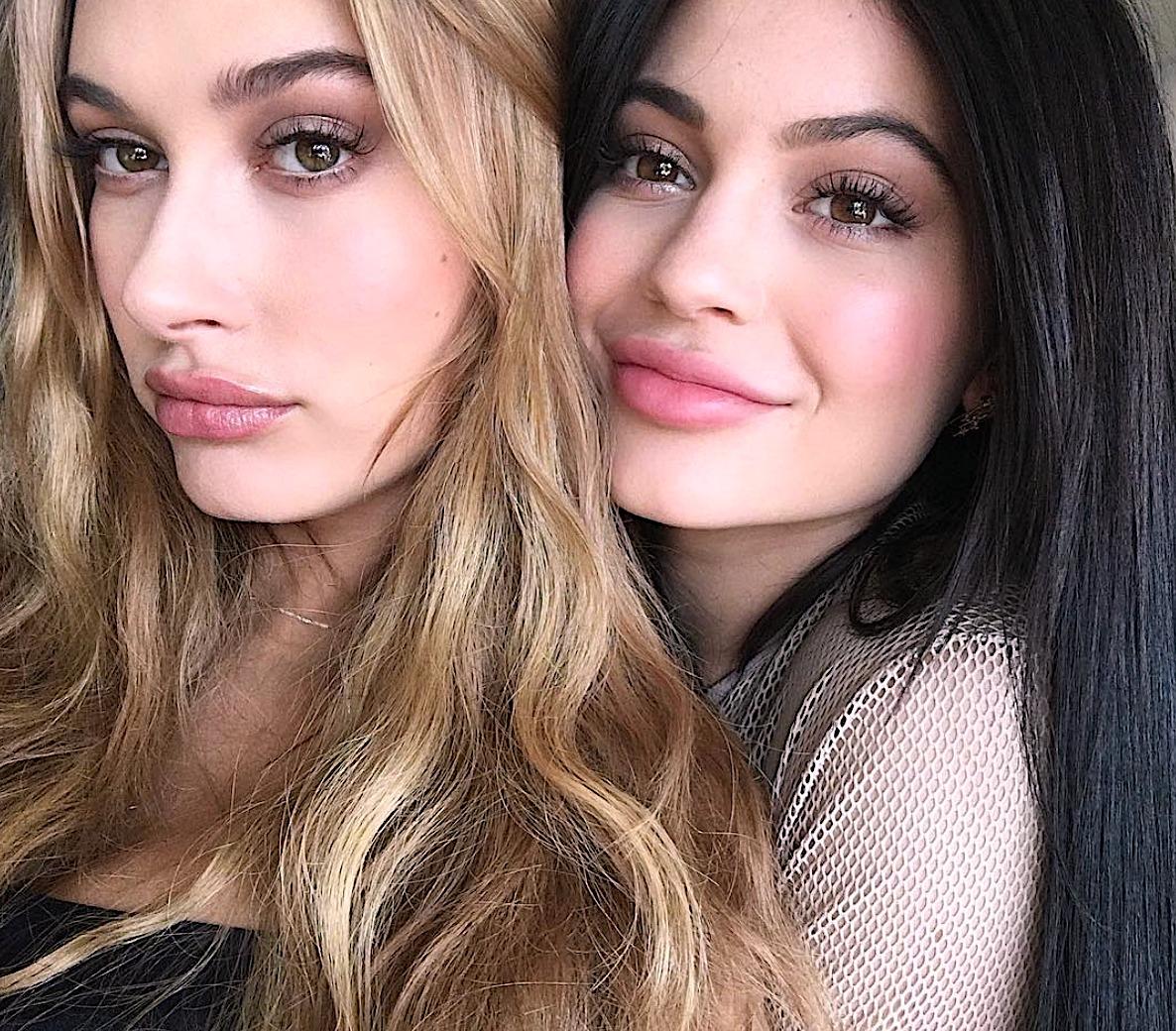 Hailey Bieber and Kylie Jenner selfie