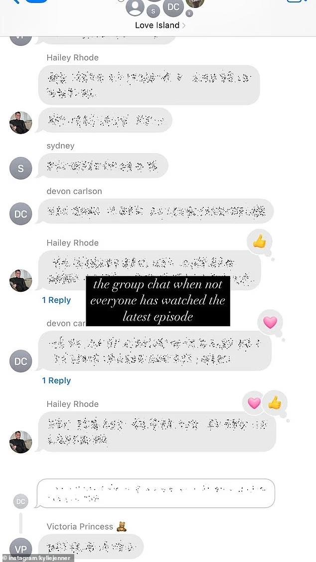 Kylie Jenner group chat