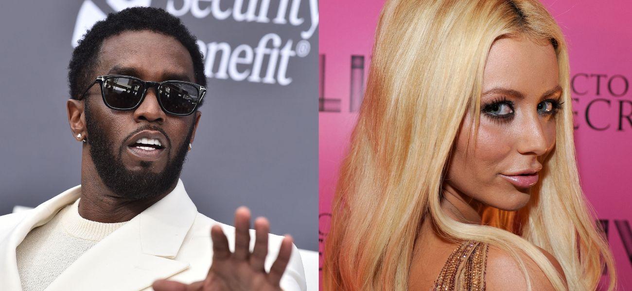 Photo collage of Diddy and Aubrey O'Day.