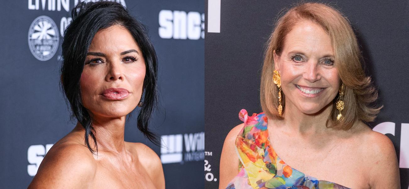 A photo collage of Lauren Sanchez and Katie Couric