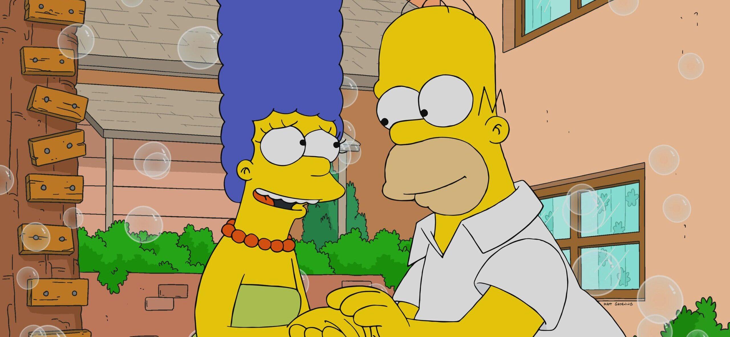 Marge and Bart Simpson