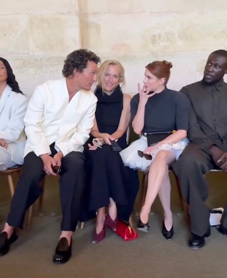 Matthew McConaughey and Emma Roberts talking