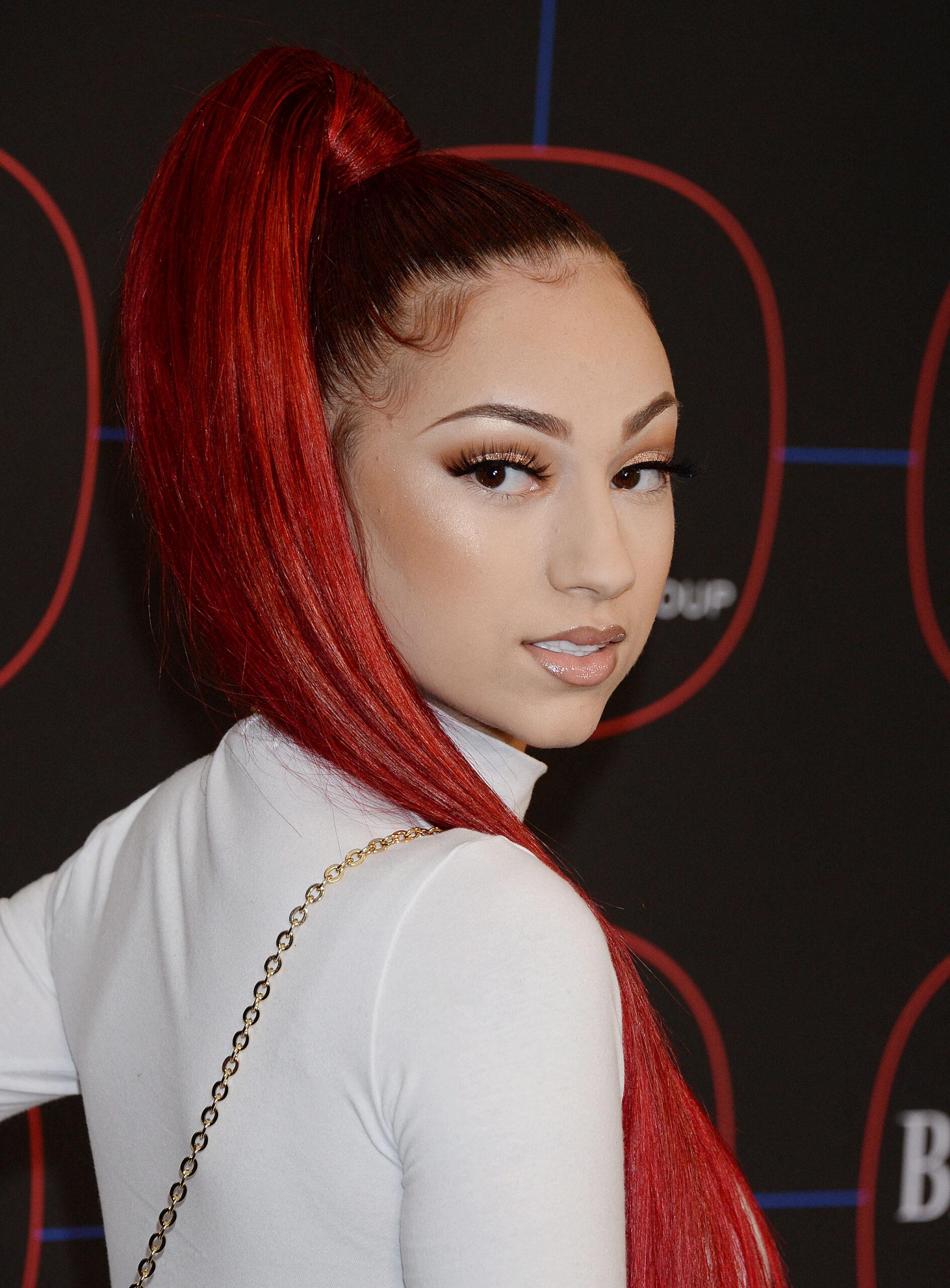 Bhad Bhabie posing on the red carpet. 