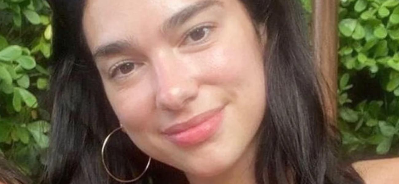 Dua Lipa outdoors and close up