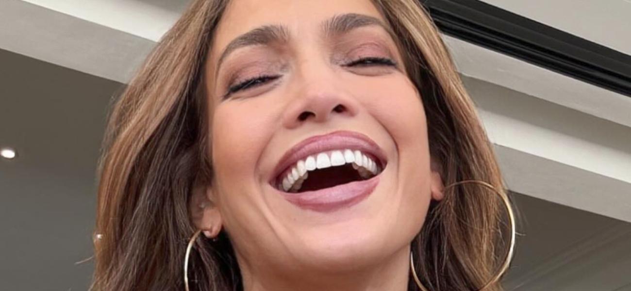 Jennifer Lopez laughing close up