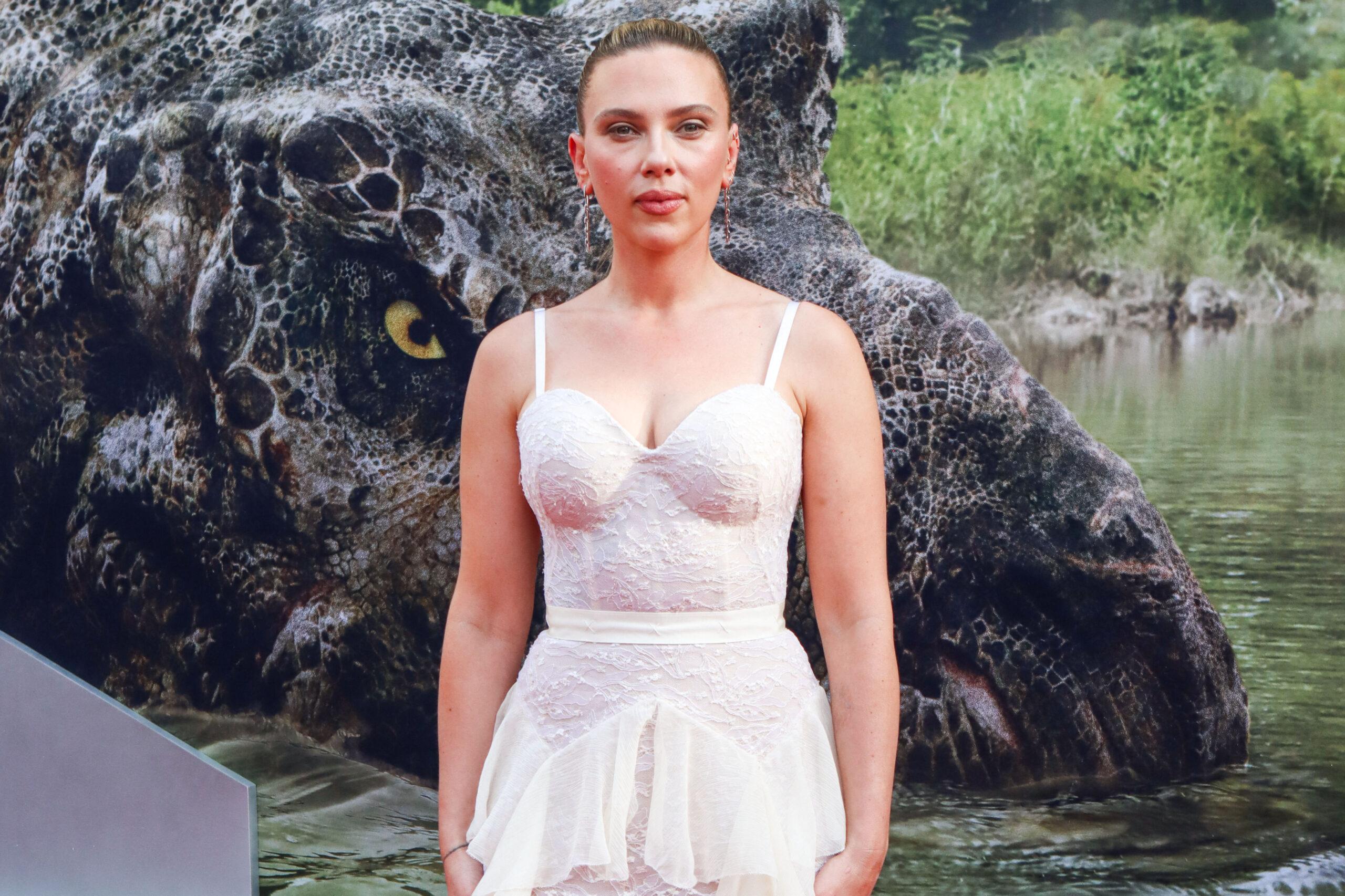 Scarlett Johansson wearing Givenchy and David Yurman jewels arrives at the New York Premiere Of Universal Pictures and Amblin Entertainment's 'Jurassic World Rebirth'