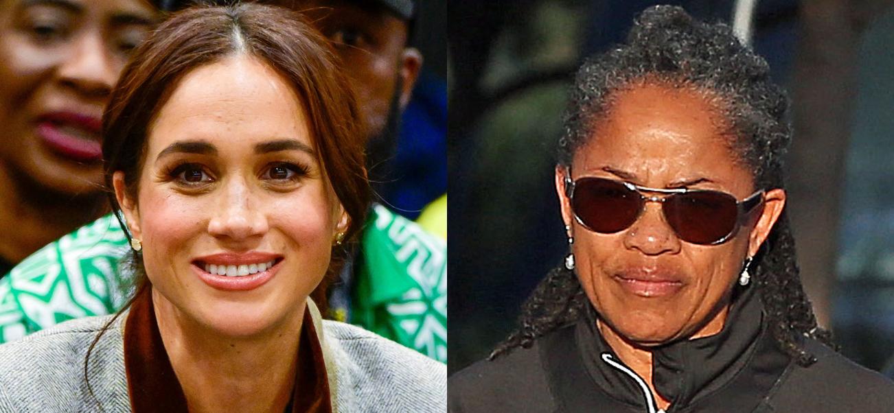 A photo collage of Meghan Markle and her mother, Doria Ragland