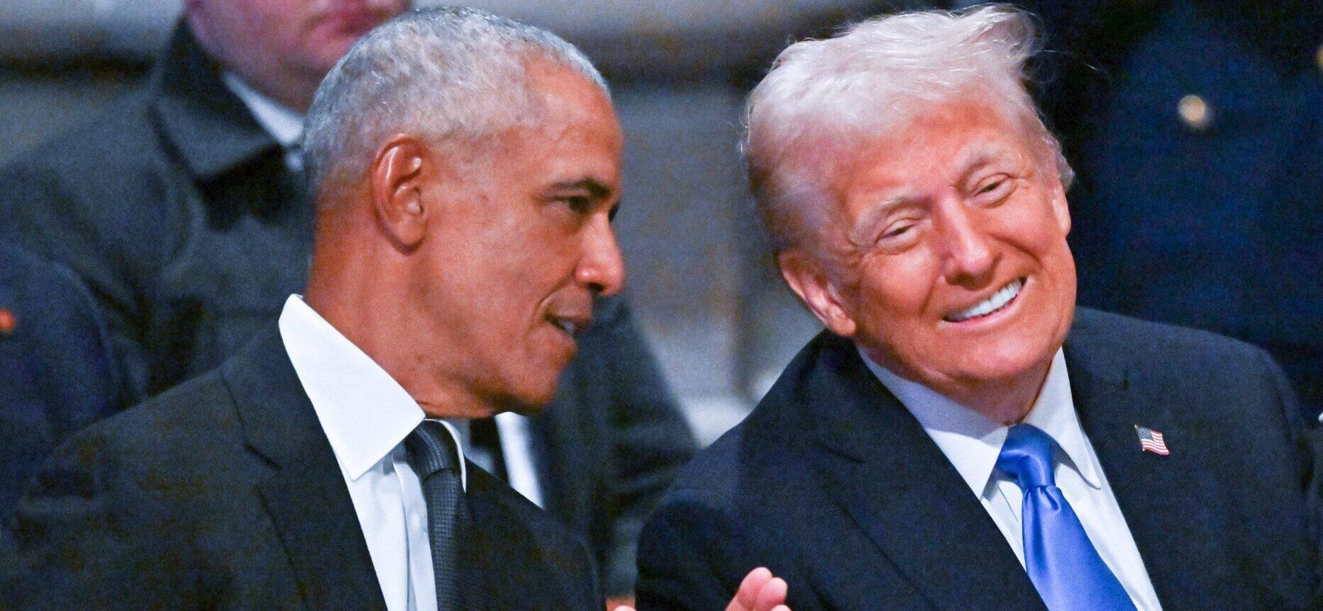 Barack Obama and Donald Trump at State Funeral Honoring US President Jimmy Carter