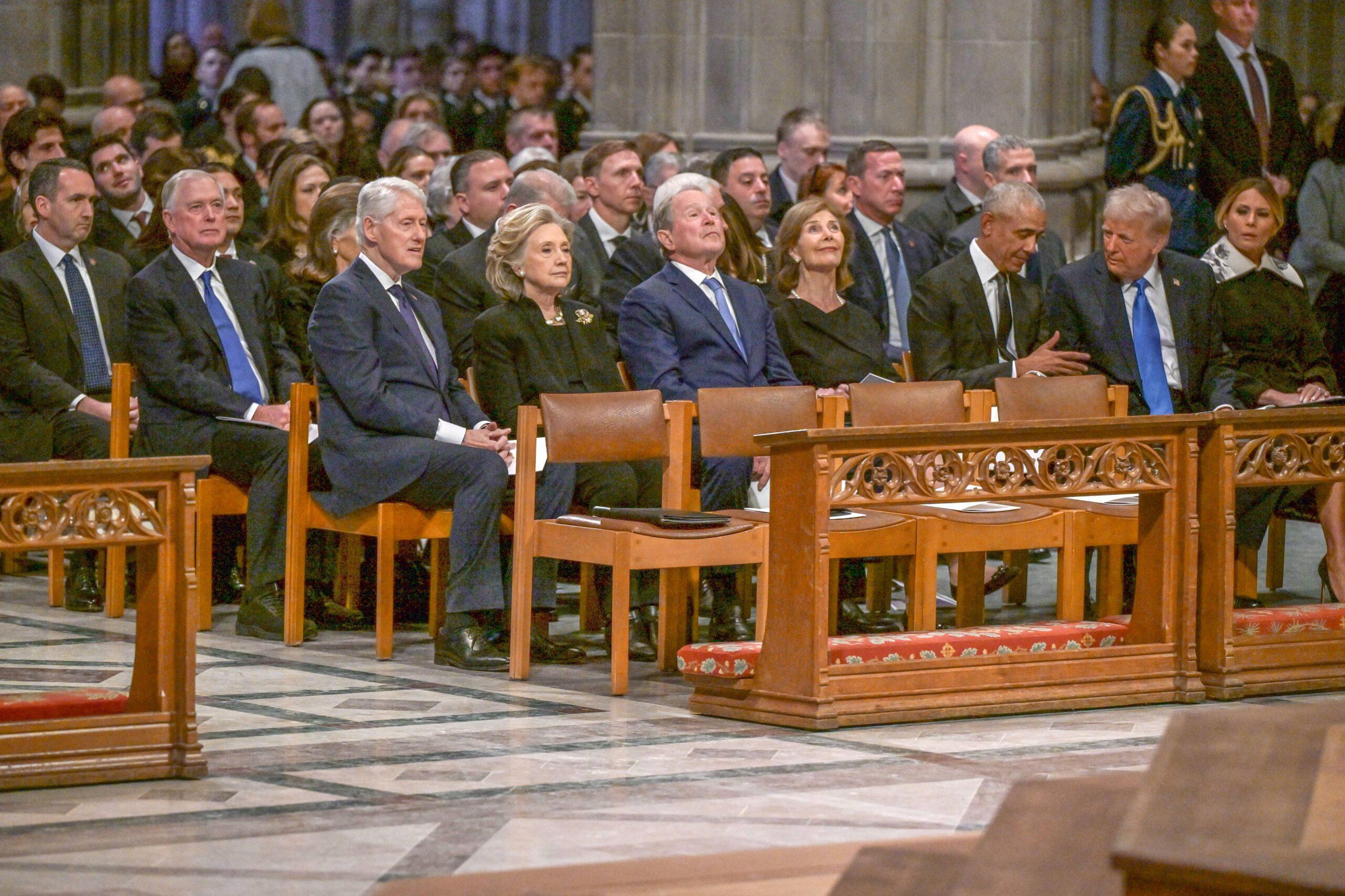 Barack Obama and Donald Trump at State Funeral Honoring US President Jimmy Carter