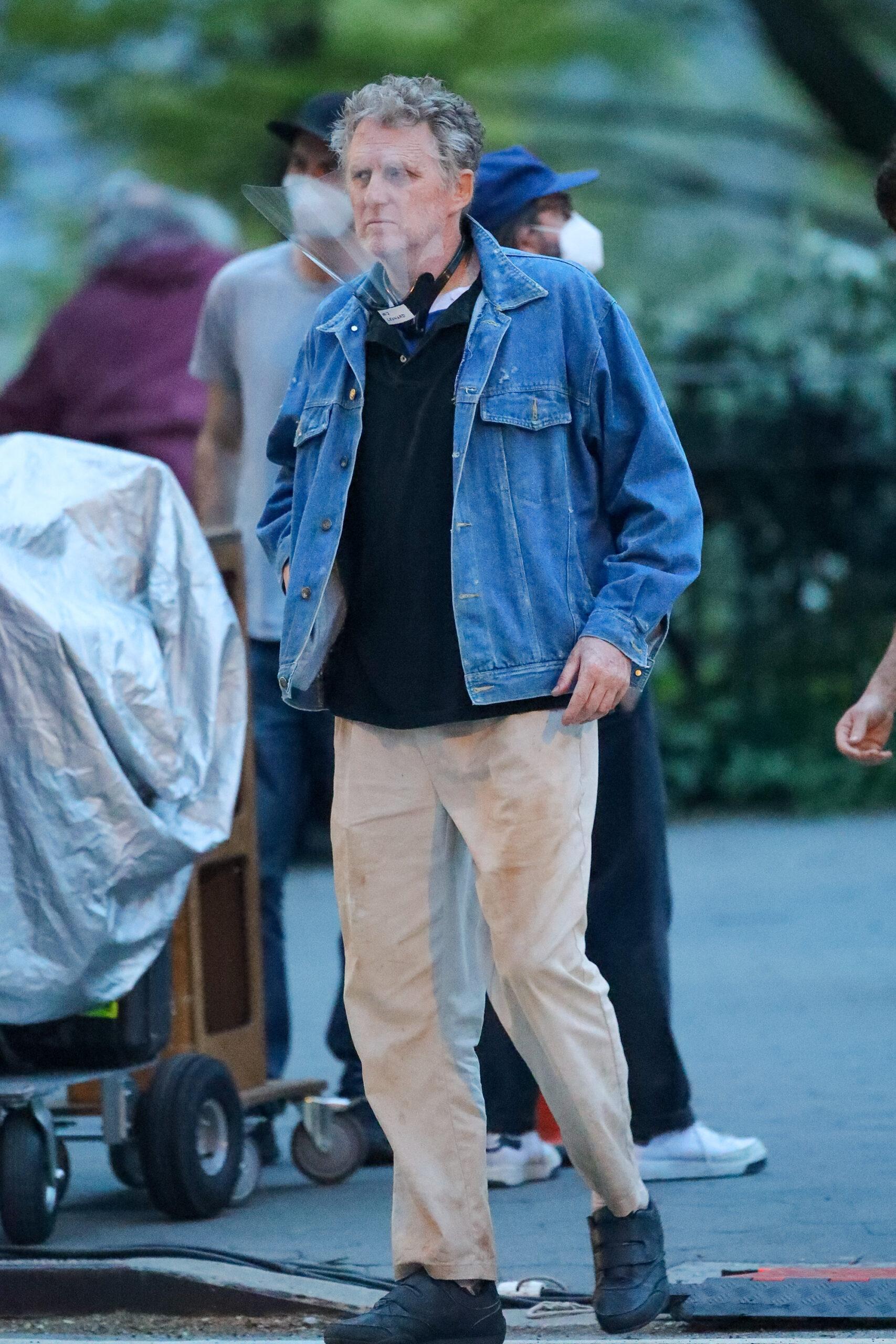 Michael Rapaport seen leaving the set of Hulu comedy series 'Life & Beth' in New York City
