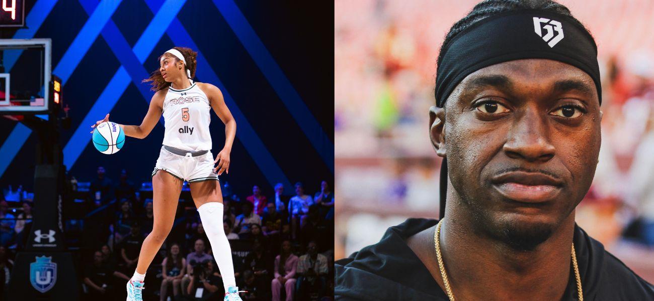 Photo collage of Angel Reese and RGIII.