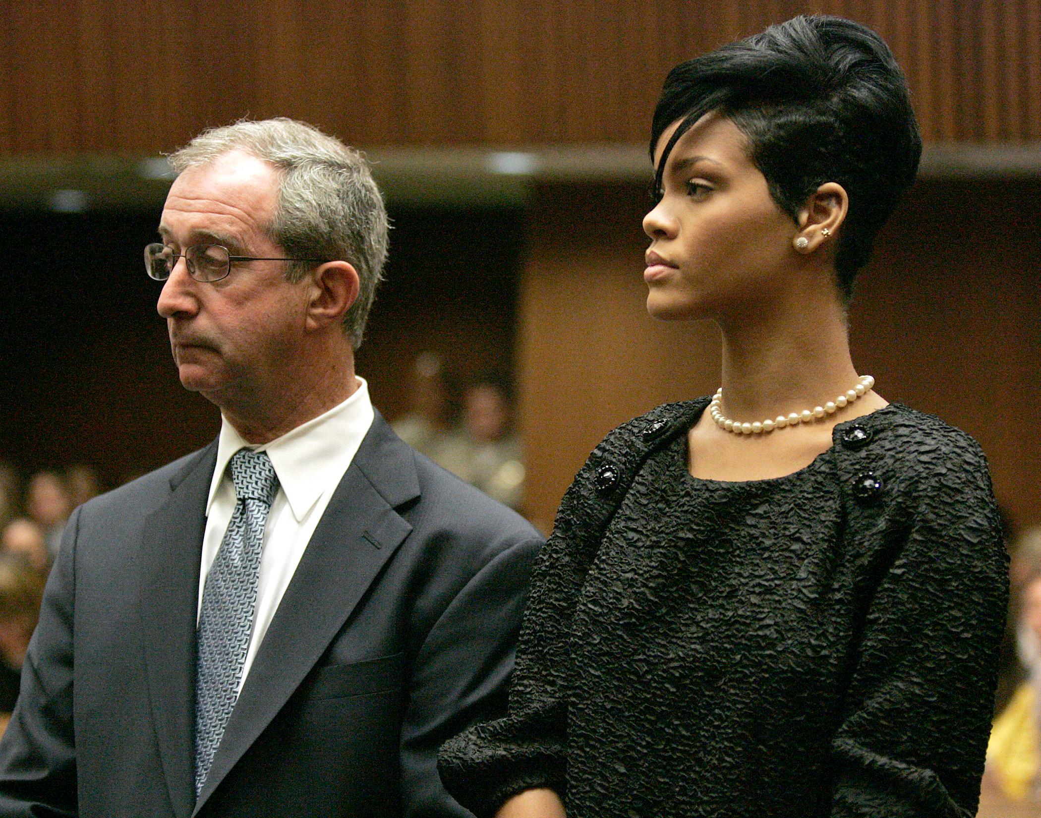 Pop sing Rihanna in court withi Chris Brown at the preliminary hearing