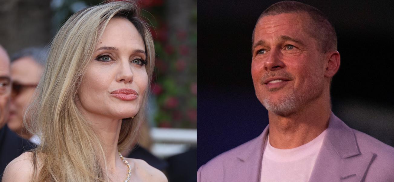 A photo collage of Angelina Jolie and Brad Pitt