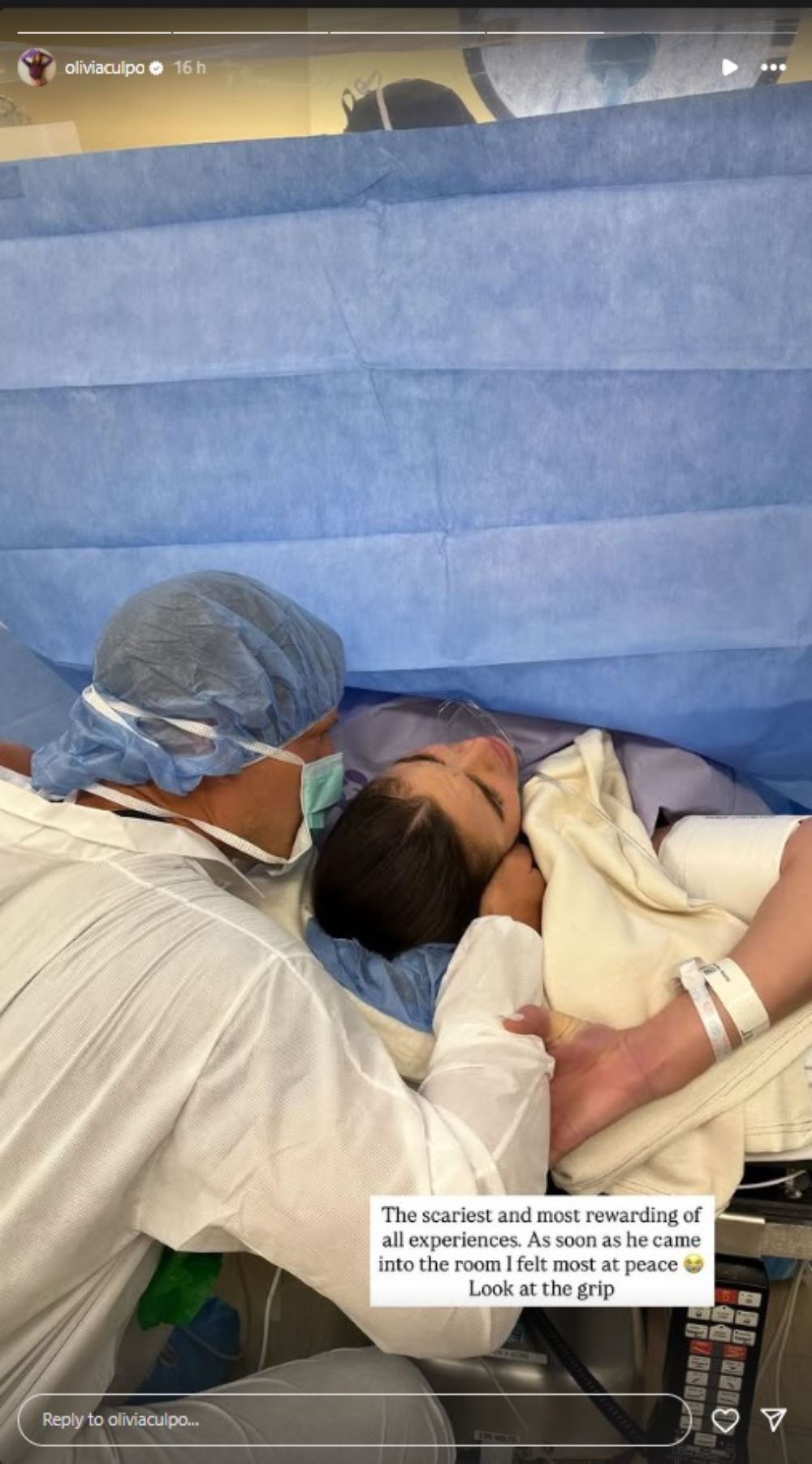 Christian McCaffrey and Olivia Culpo at delivery ward