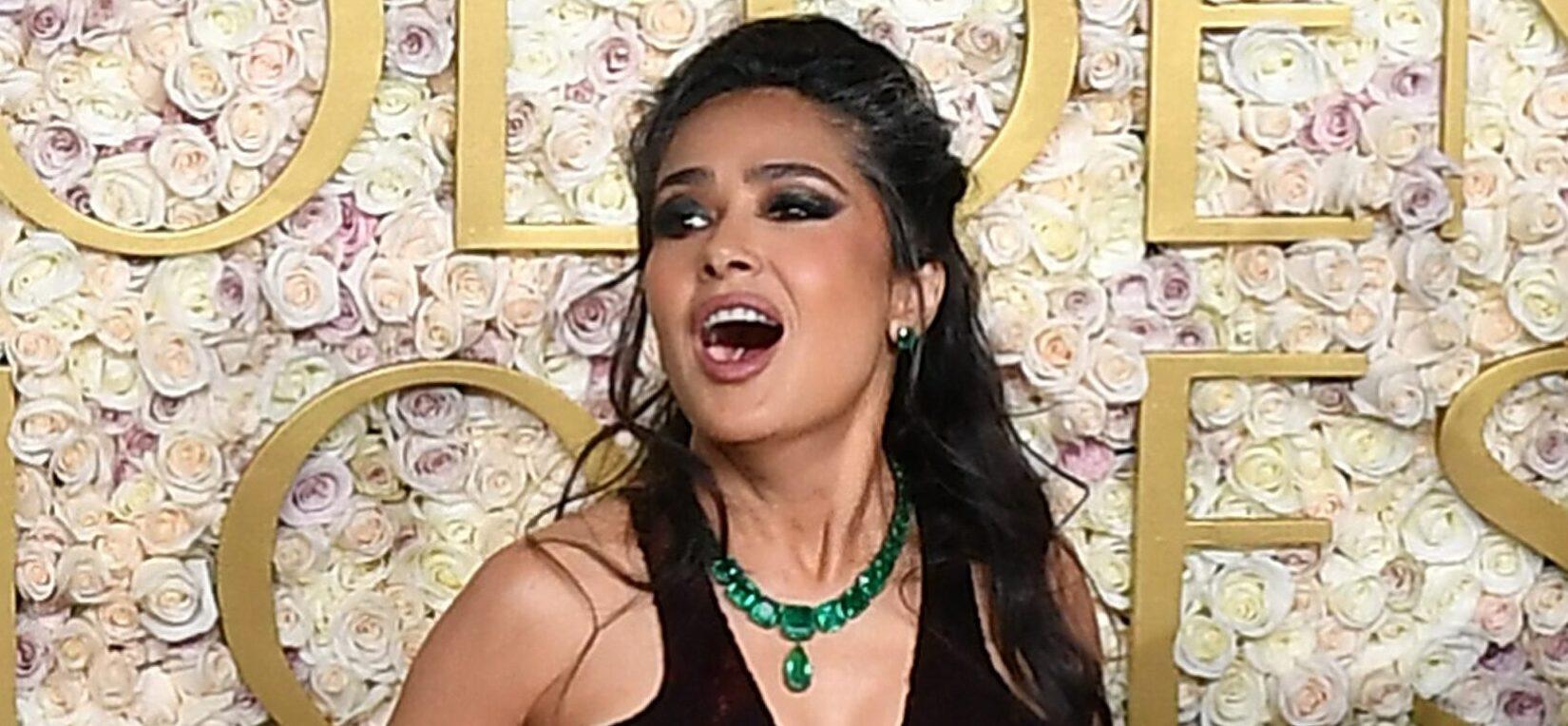 Arrivals at the 82nd Golden Globe Awards at The Beverly Hilton on January 05, 2025. 05 Jan 2025 Pictured: Salma Hayek. Photo credit: C Flanigan/imageSPACE / MEGA TheMegaAgency.com sales@mega.global (Mega Agency TagID: MEGA1250807_030.jpg) [Photo via Mega Agency]
