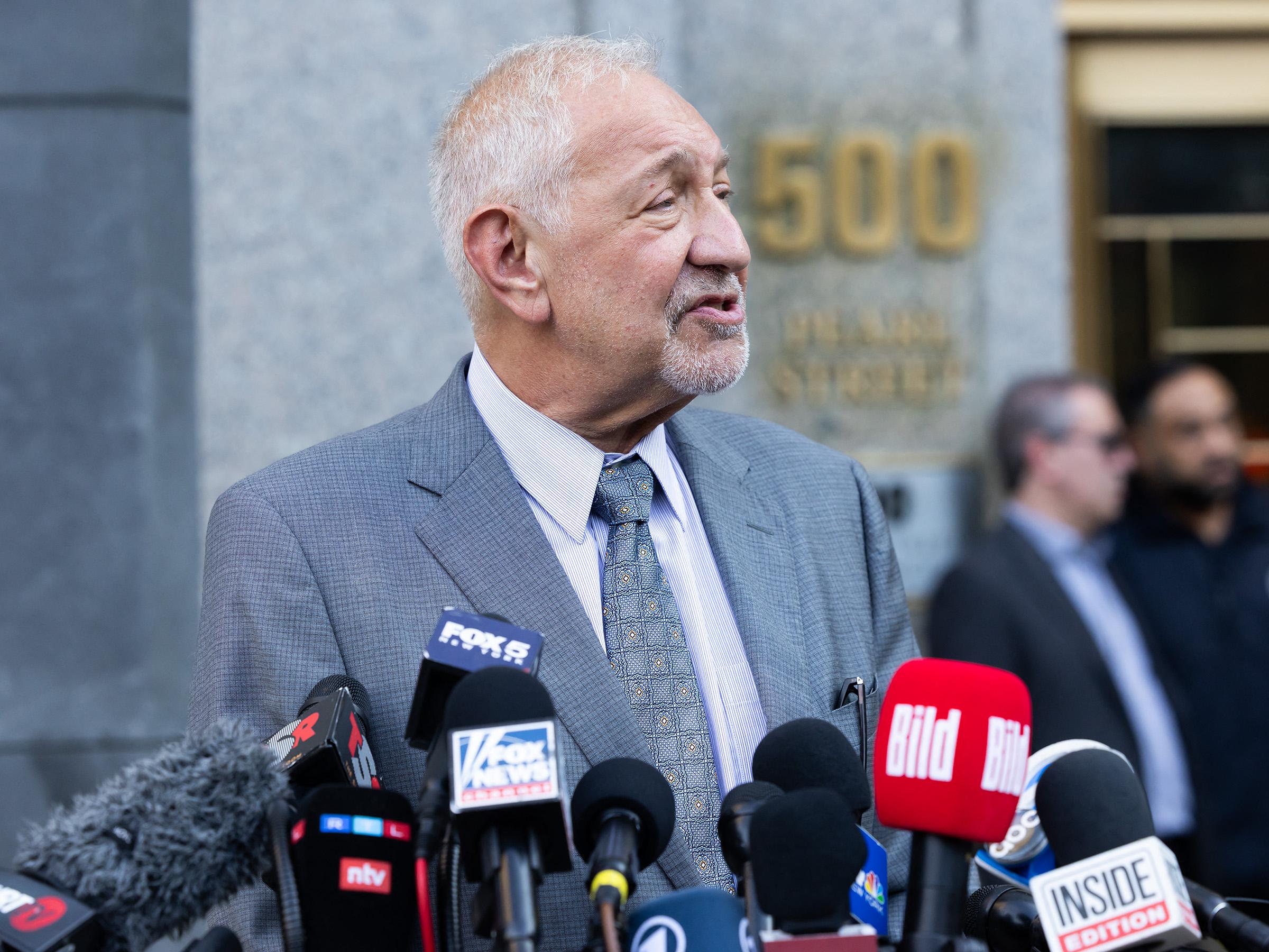 Mark Geragos outside Manhattan Federal Court