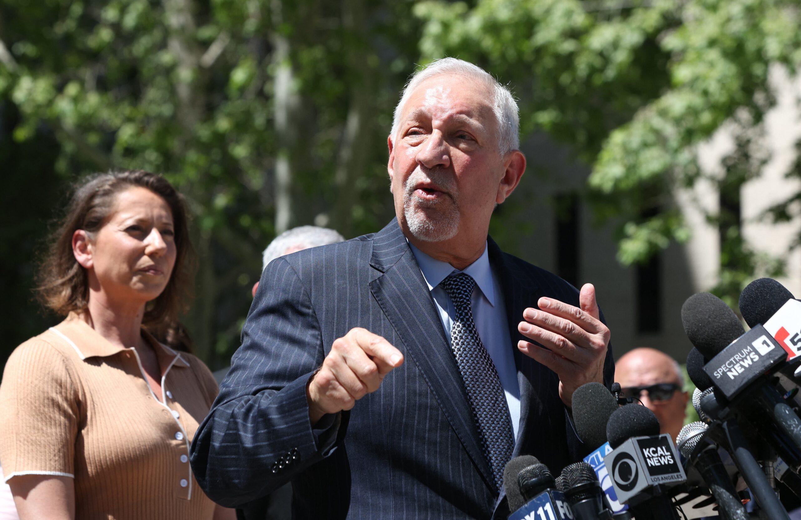 Attorney Mark Geragos seen at the Menendez Brother's Resentancing court hearing