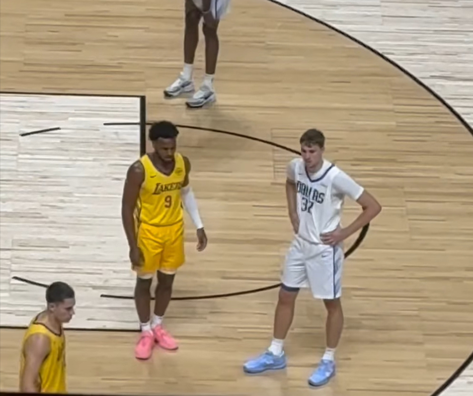 Bronny James and Cooper Flagg at Summer League
