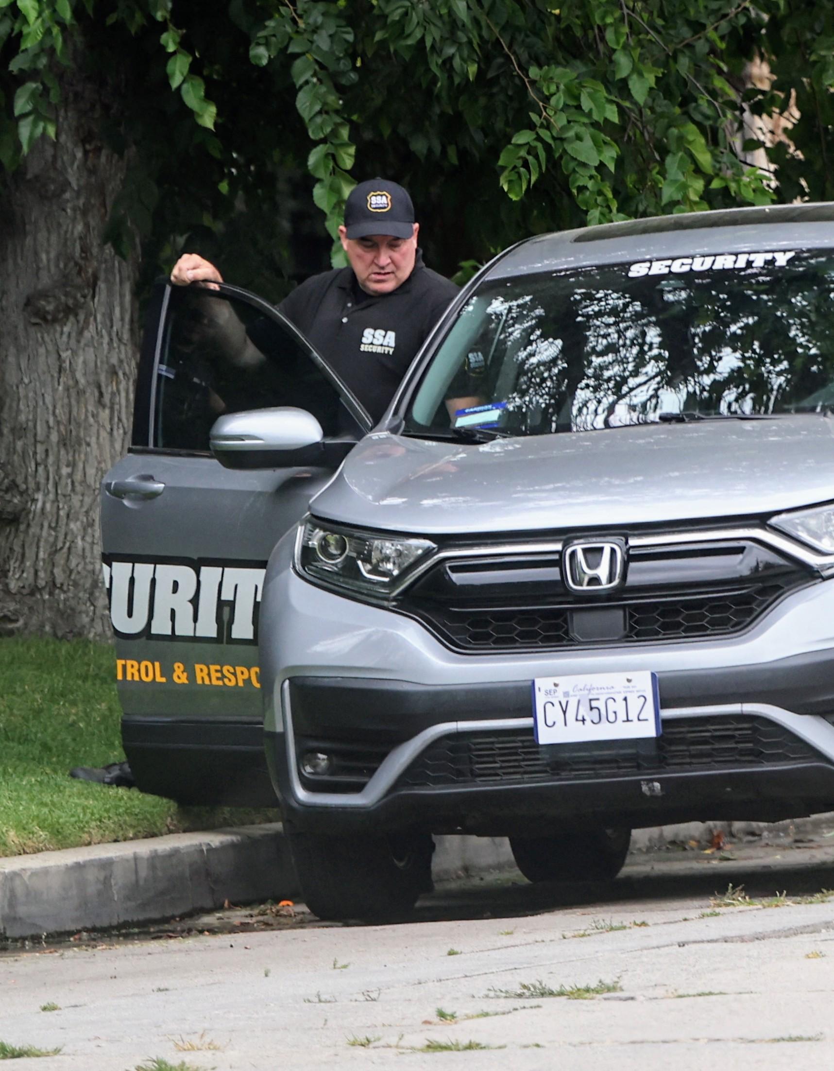 Security at the Osbourne home in Beverly Hills amid family loss to the death of Ozzy