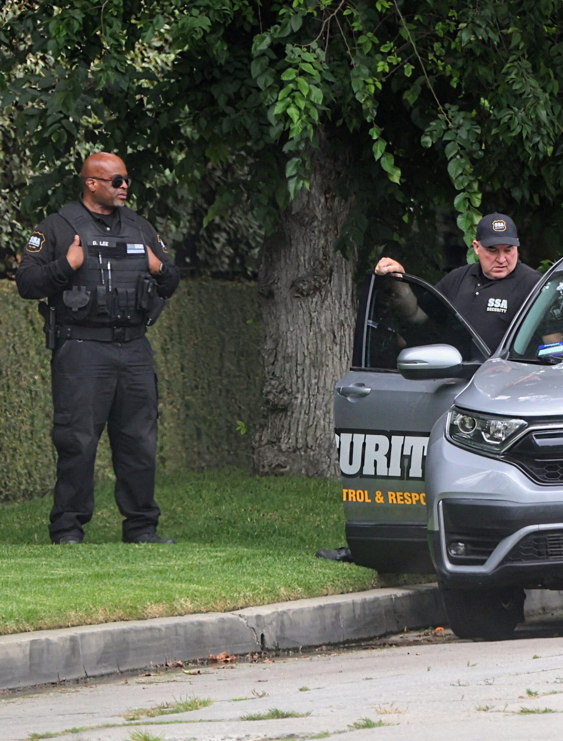 Security at the Osbourne home in Beverly Hills amid family loss to the death of Ozzy