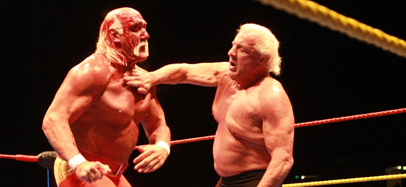Hulk Hogan and Ric Flair wrestling in Perth