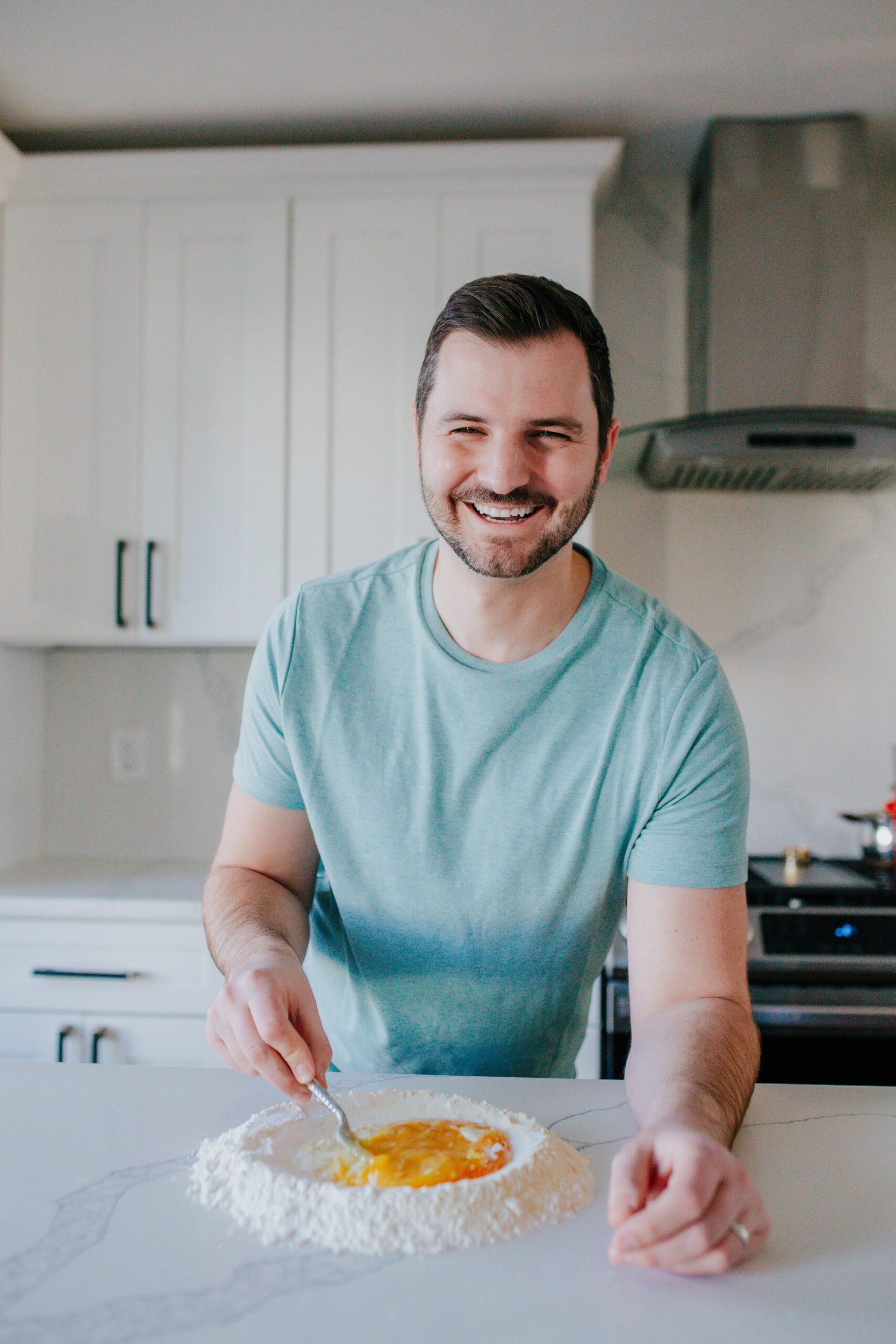 Danny Freeman making pasta