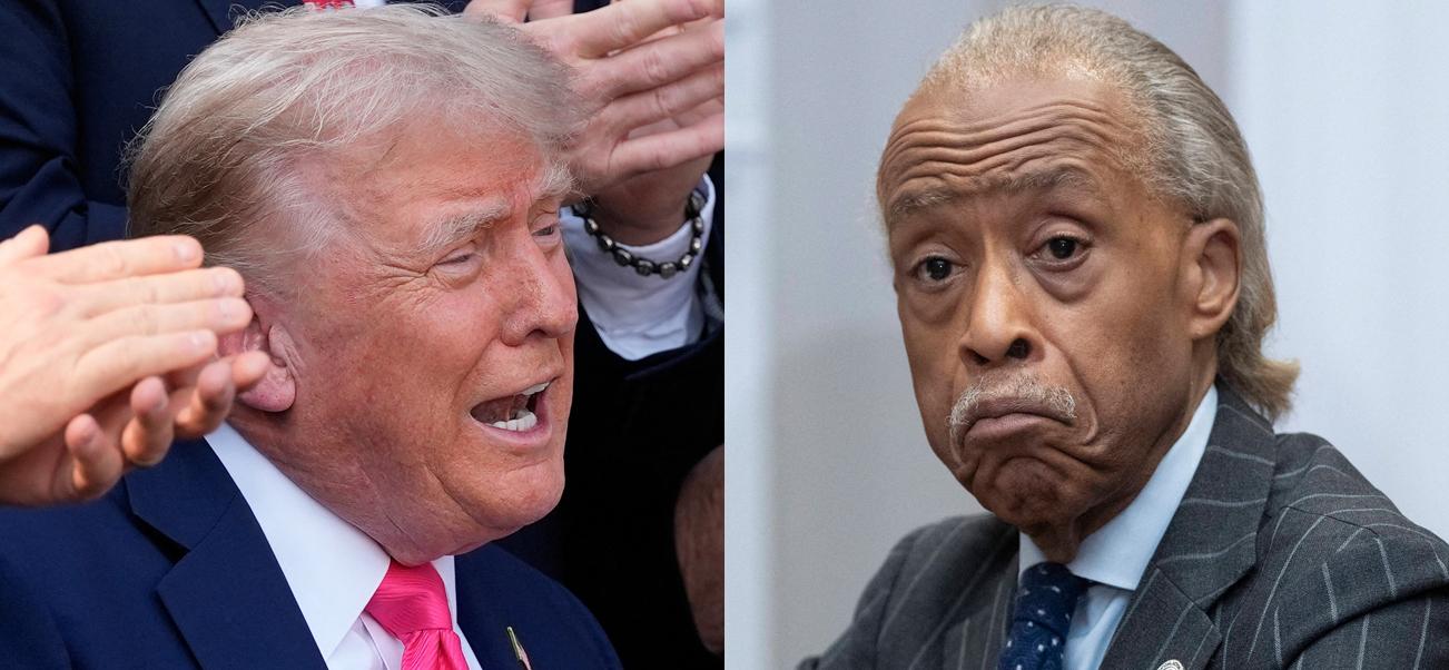 A photo collage of Donald Trump and Al Sharpton