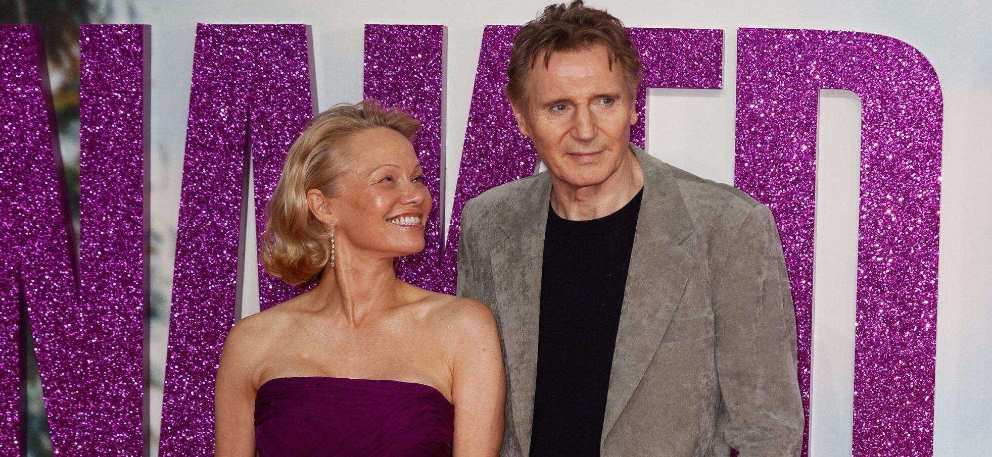 Pamela Anderson, Liam Neeson photo collage
