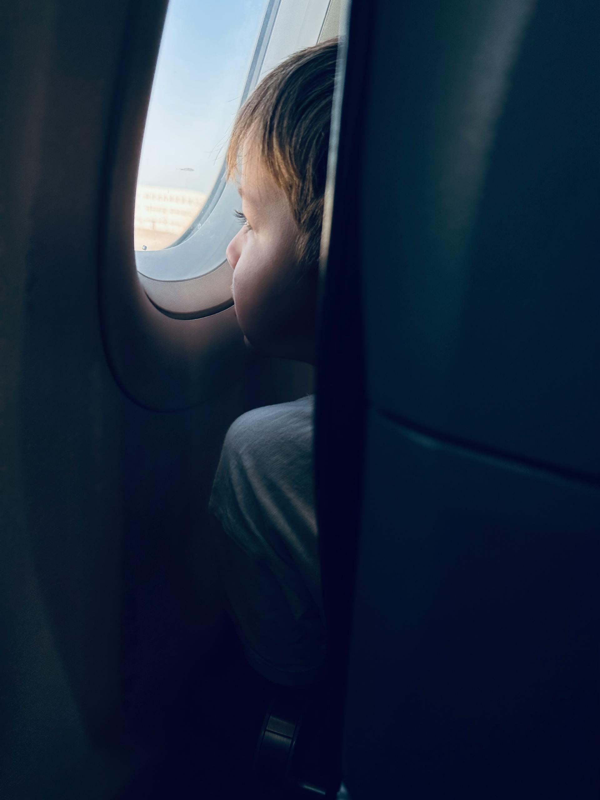 A child on a plane
