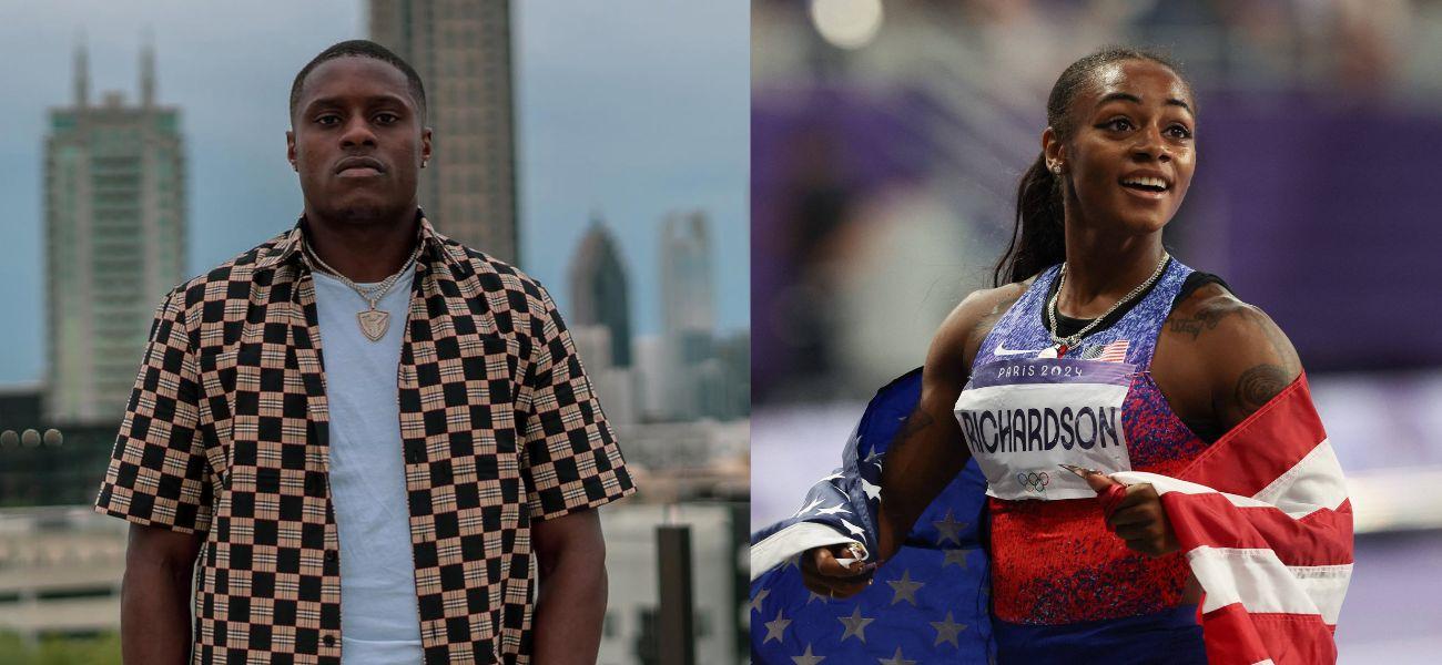 Photo collage of Sha'Carri Richardson and Christian Coleman.