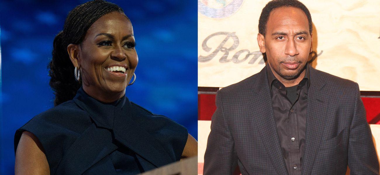 Michelle Obama (left) Stephen A. Smith (right)