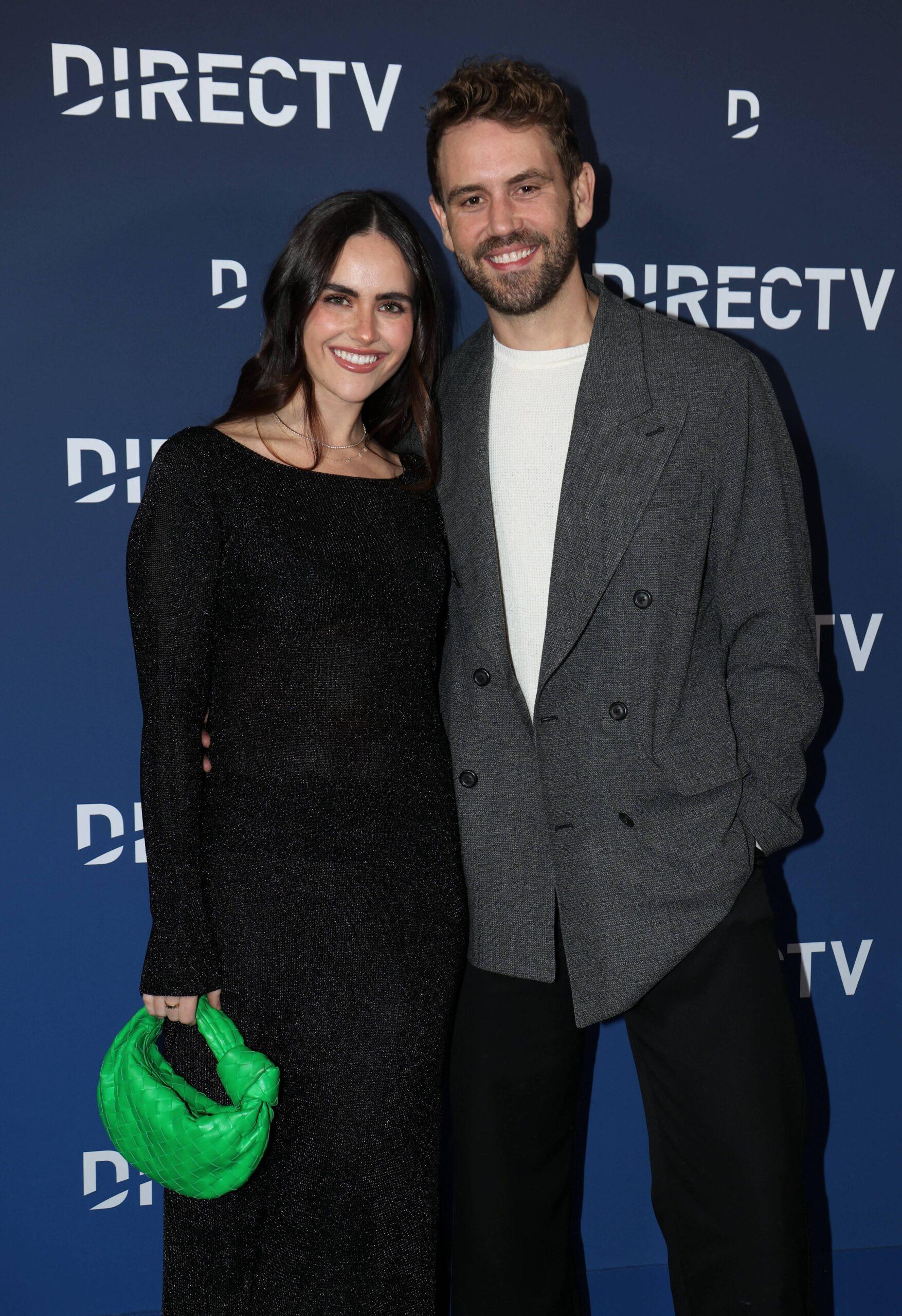Natalie Joy and Nick Viall at Kathy Hilton's home for private holiday charity event
