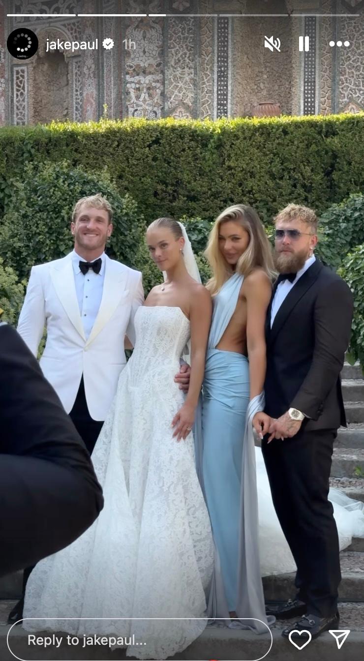 Jake Paul and Logan Paul at the wedding ceremony