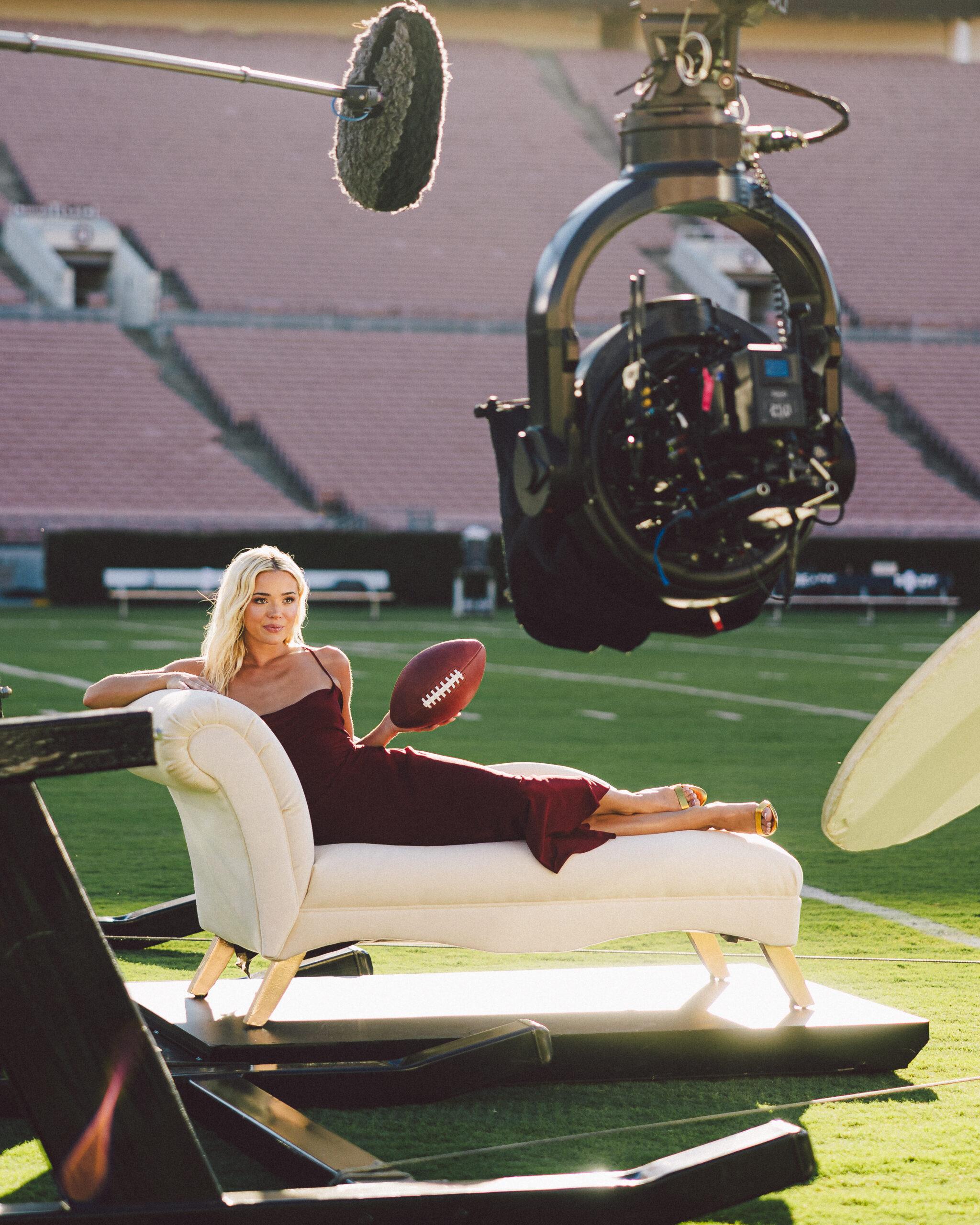 Livvy Dunne behind the scenes for Fanatics Sportsbook. 