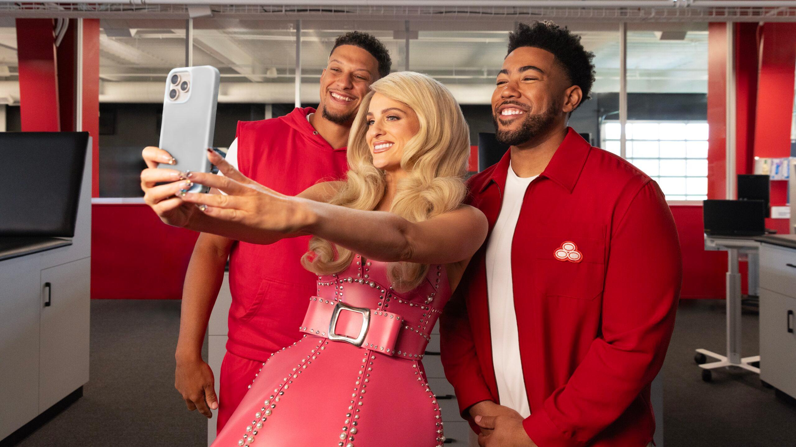 Meghan Trainor, patrick mahomes, and jake from state farm 