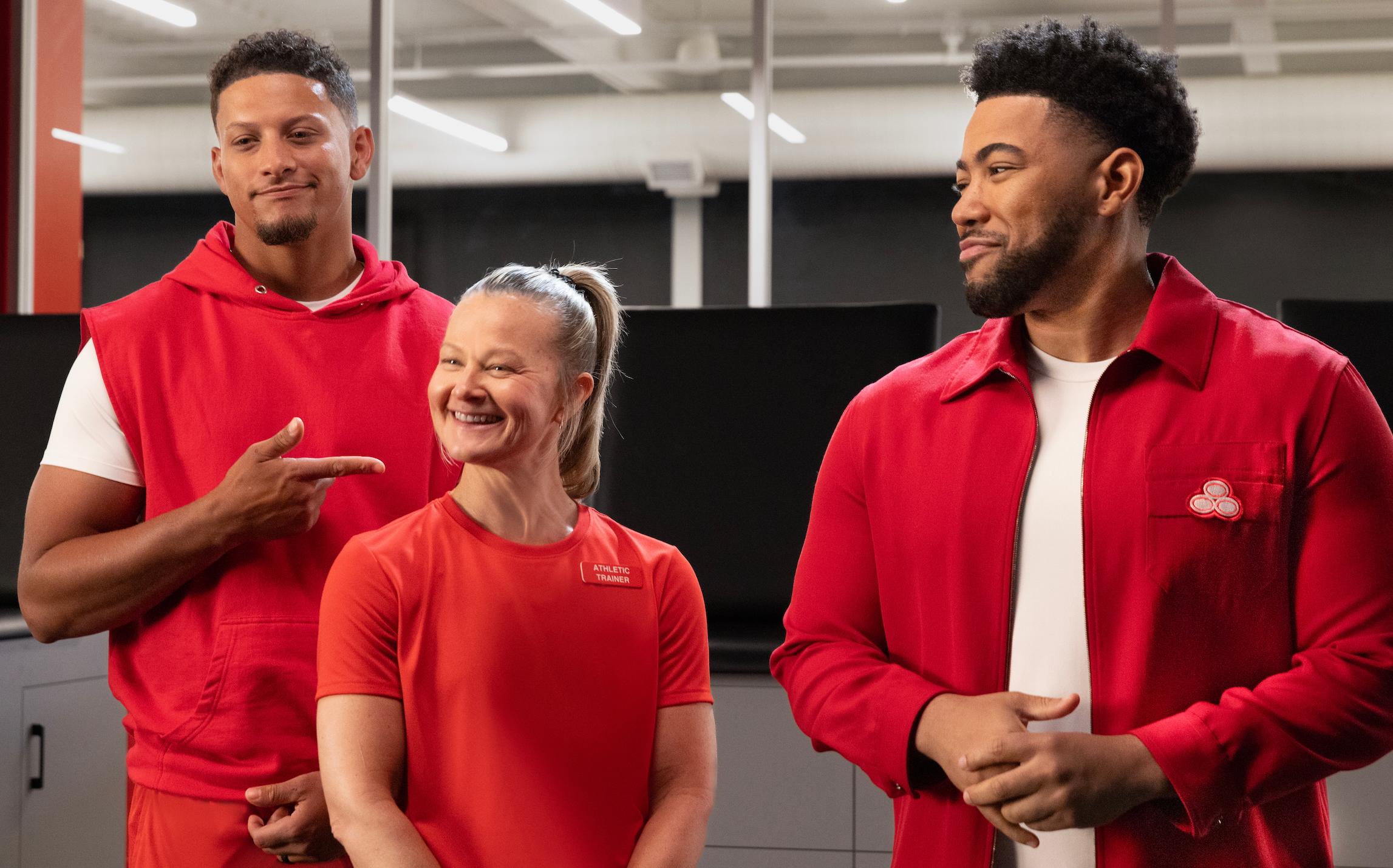 Patrick Mahomes, Jake, and Julie State Farm 