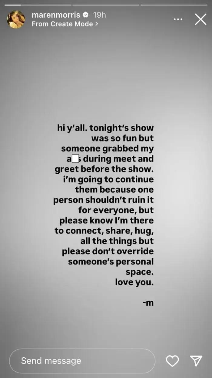 Marine Morris stories on Instagram