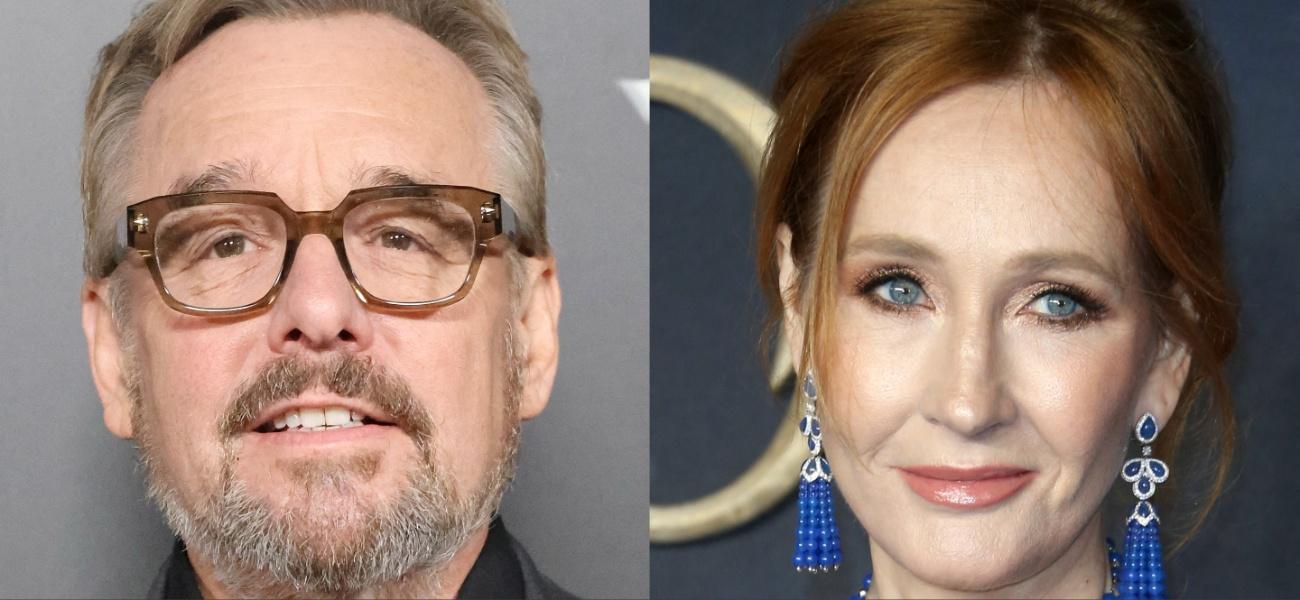 Collage of Chris Columbus and J. K. Rowling
