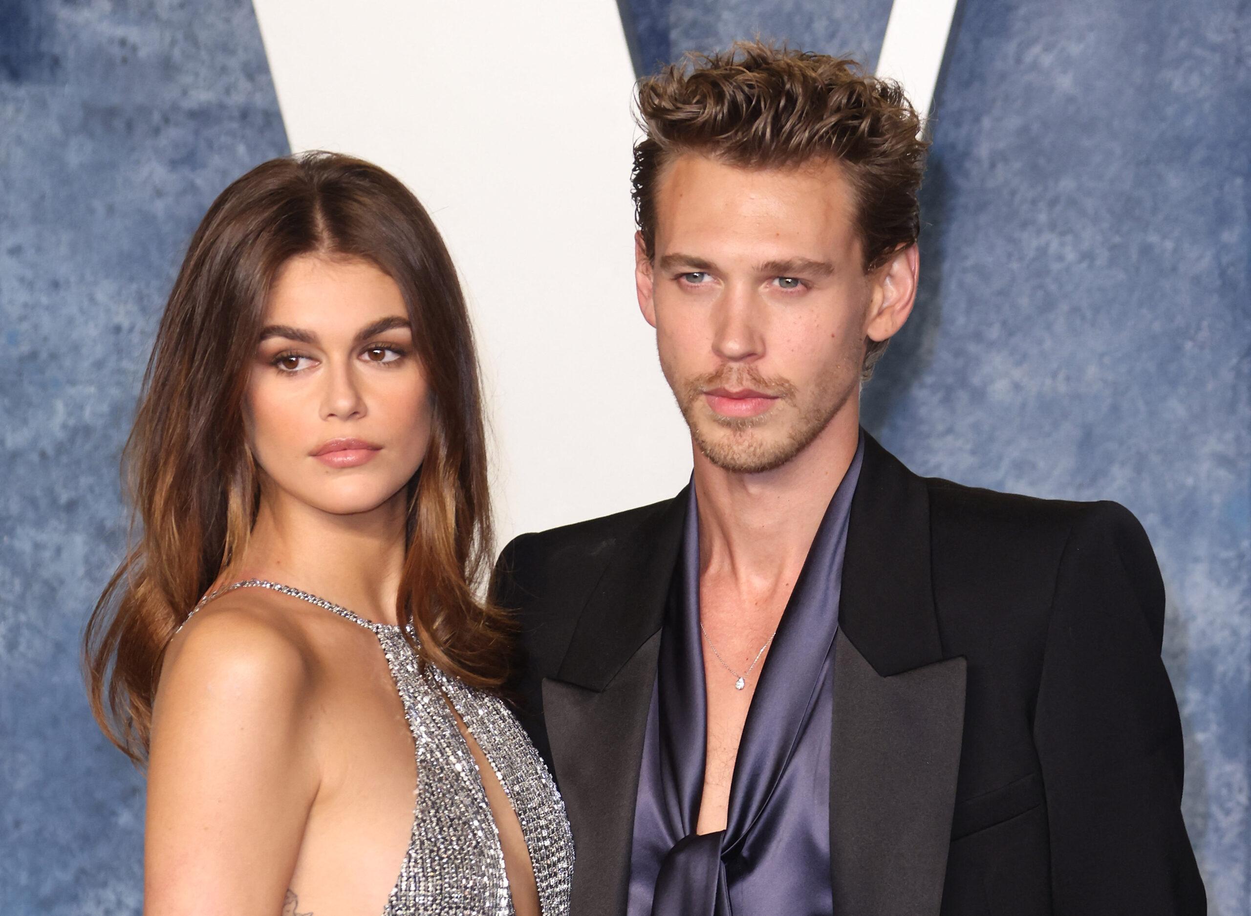 Kaya Jerber and Austin Bater in 2023 Oscar Vanity Fair Party